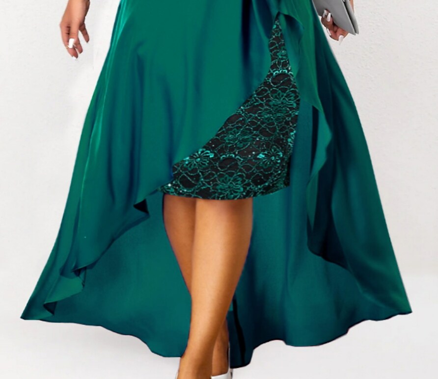 Women's Plus Size Party Dress Floral Crew Neck 3/4 Length Sleeve Fall Winter Stylish Formal Maxi long Dress Formal Party Dress