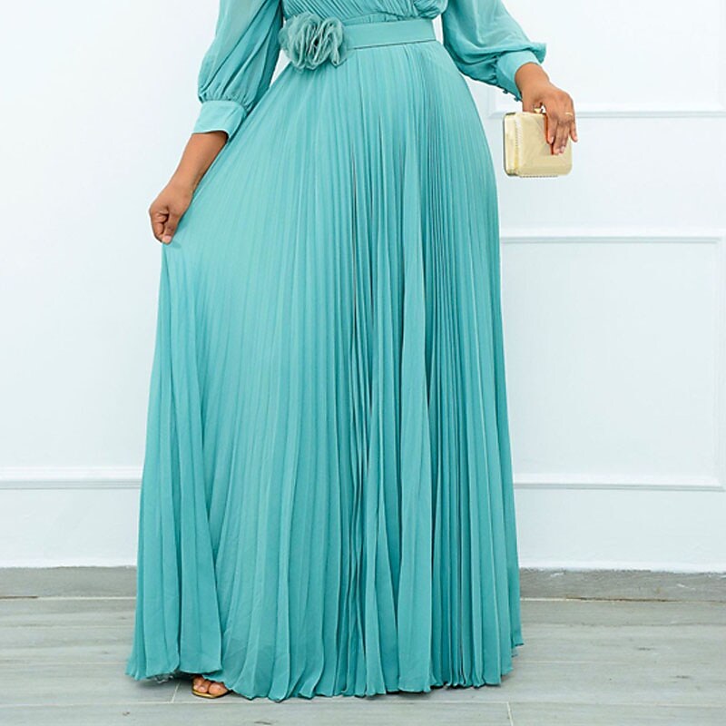 Women's Plus Size Party Dress Solid Color V Neck Ruched 3/4 Length Sleeve Dress