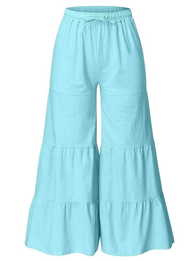 women's cotton linen loose wide leg pants