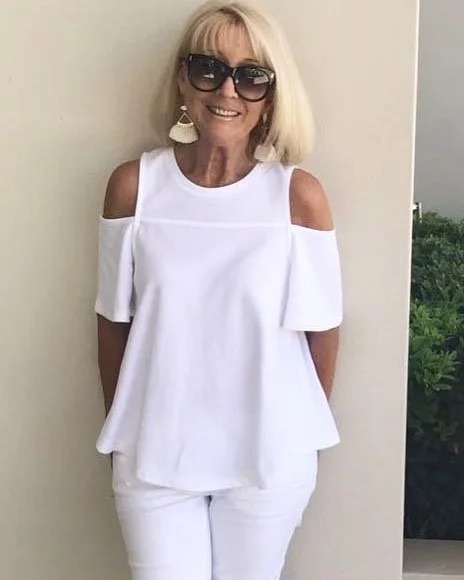 Women's off-the-Shoulder White Suit