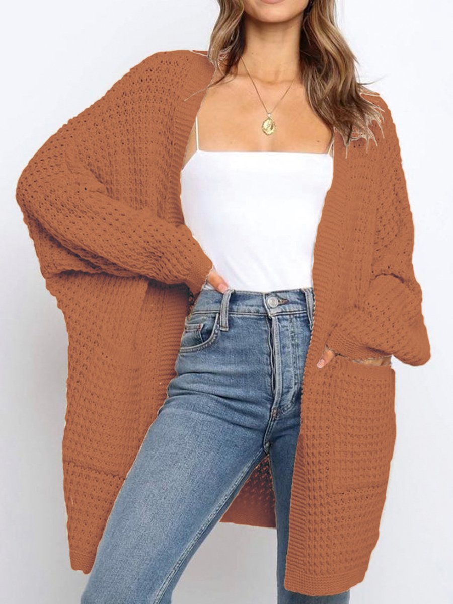 Loose Solid Color Knitted Cardigan