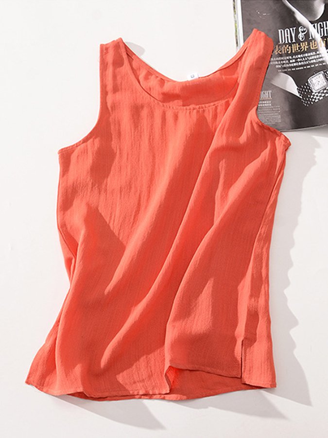 Women's Casual Solid Color Cotton Tank Top