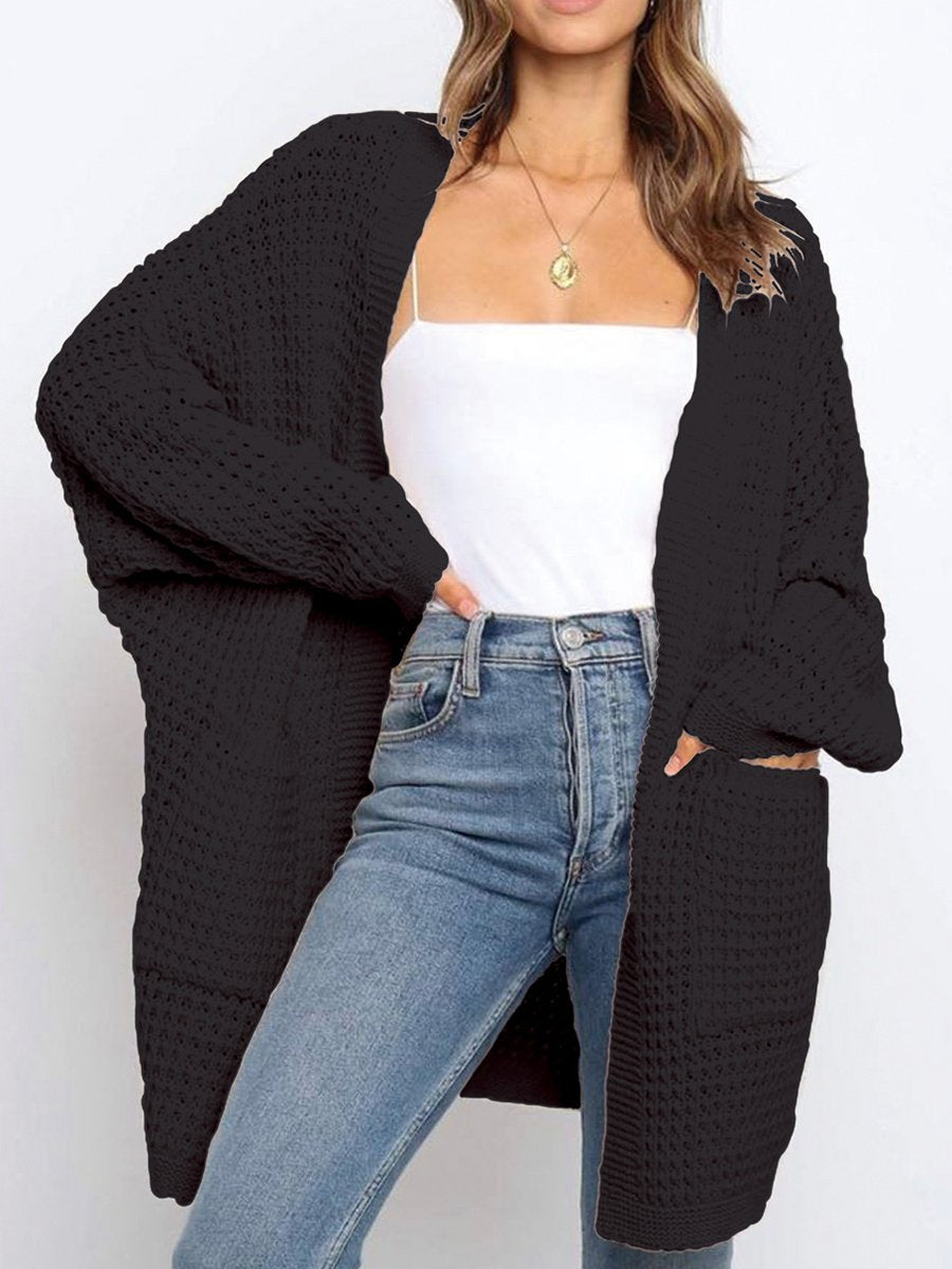 Loose Solid Color Knitted Cardigan
