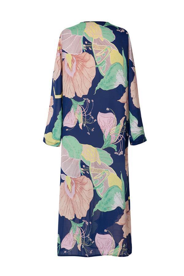 Casual Snap Front Floral Print Cardigan