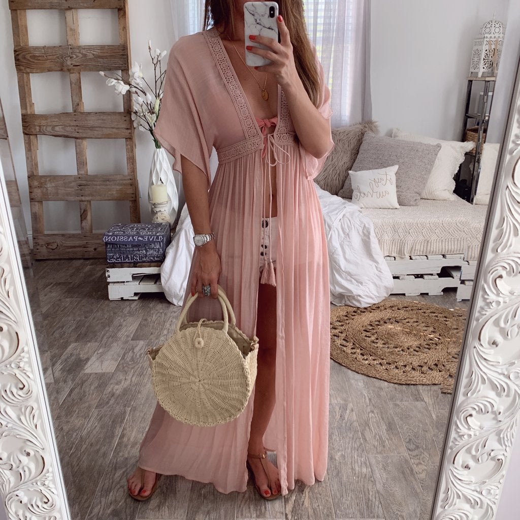 Lace Cardigan Vacation Dress