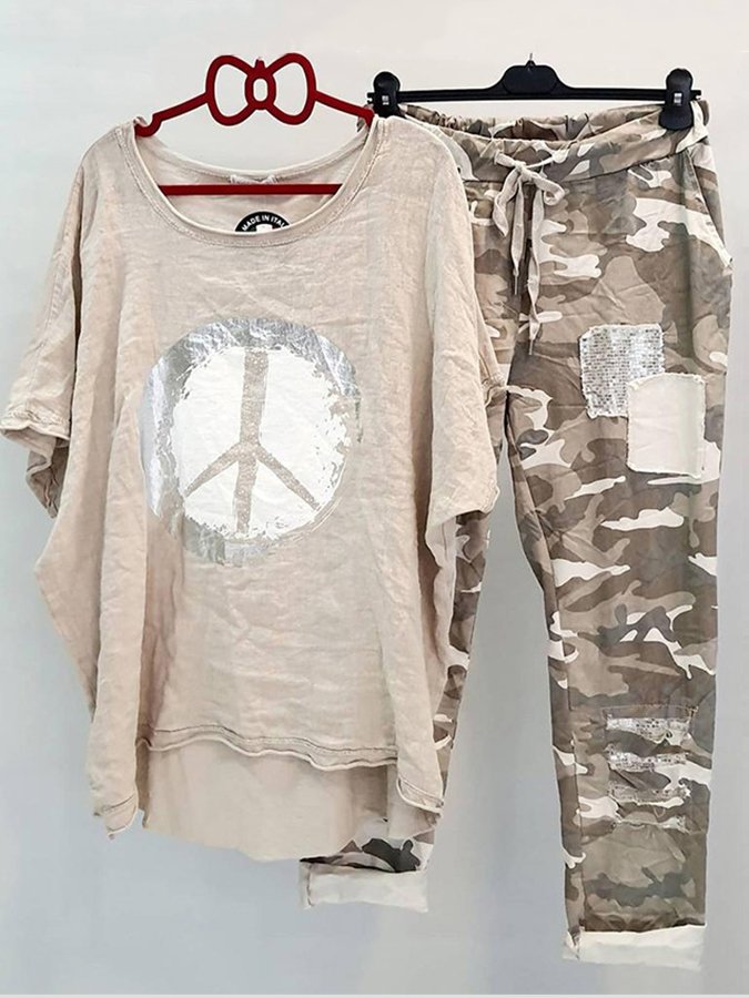 Women's loose and casual two piece suit