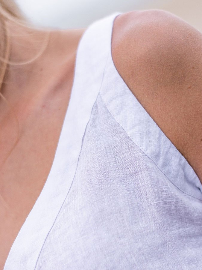 Casual Solid Color V Neck Cotton And Linen Vest