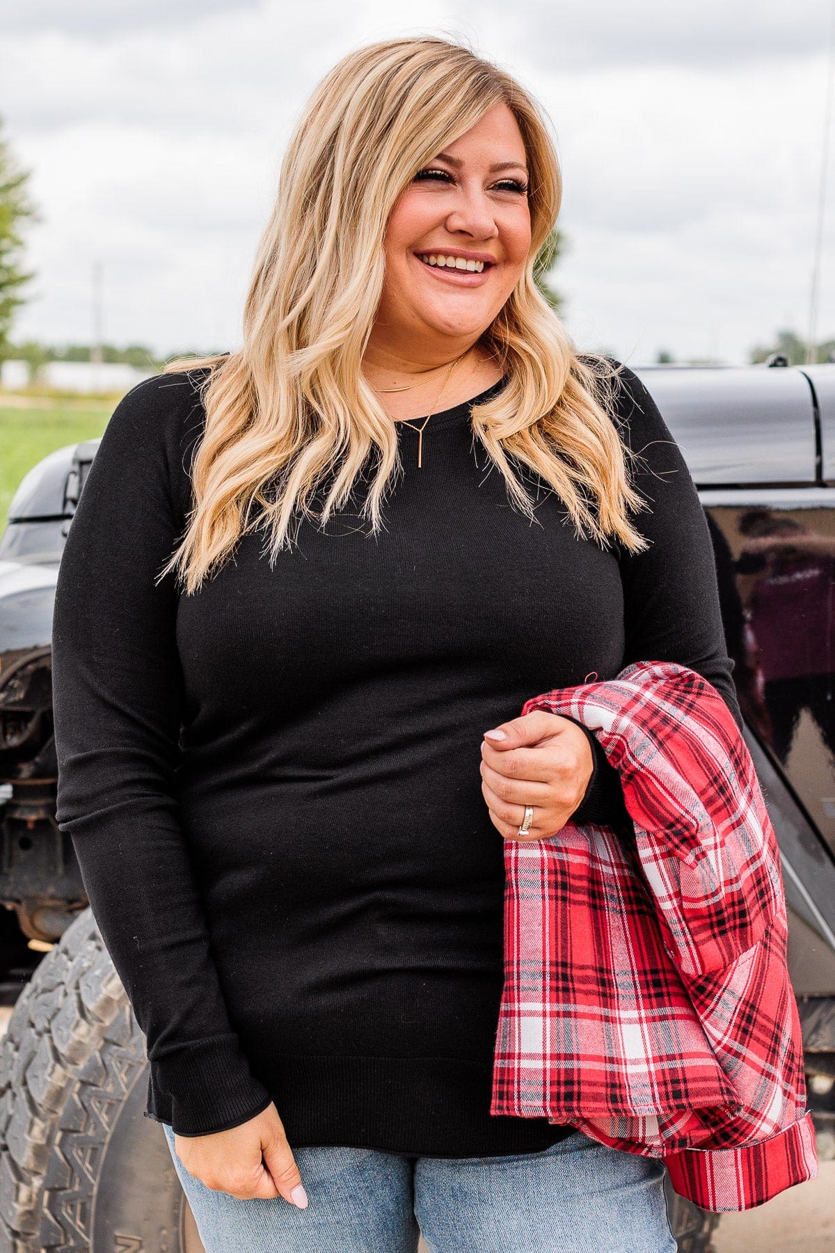 Keep Me Warm Knit Sweater- Black