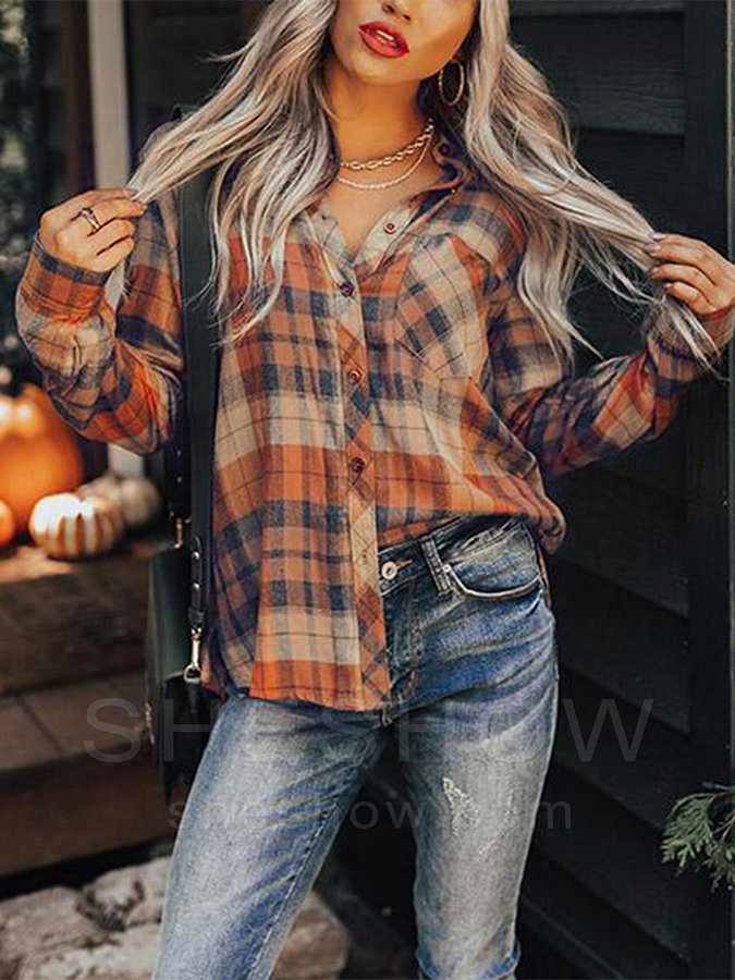Women's Pumpkin Spice Dreamer Plaid Shirt