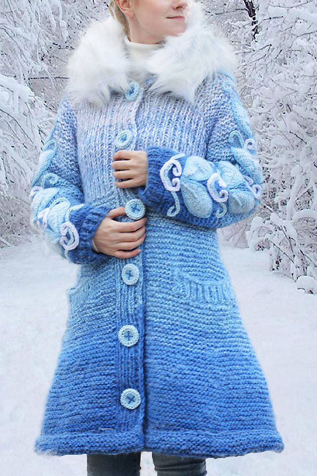 Women Casual Plus Size Long Sleeve Outwear -Blue - [Last 58 pcs Left]