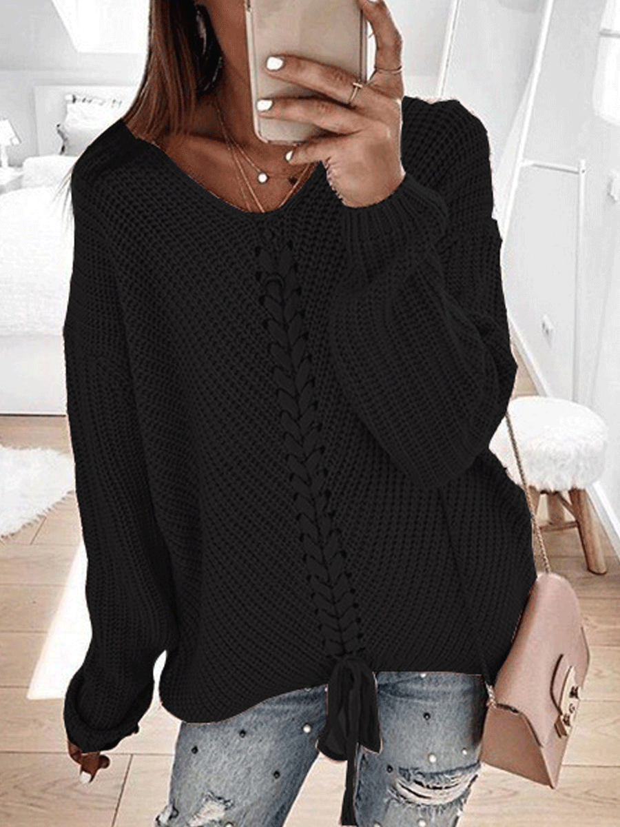 Loose Stitching Knitted Sweater
