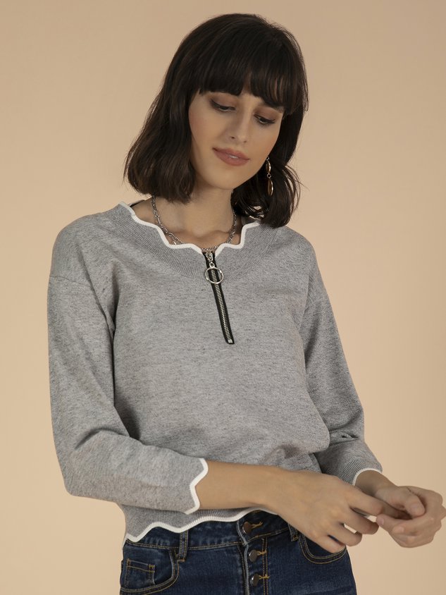 Blue Shift V Neck Casual Sweater