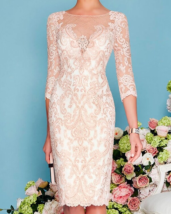 Women's Lace Dress Dress Set Midi Dress Pink Yellow Light Green Light gray Light Blue White 3/4 Length Sleeve Floral Pure Color Lace Winter Fall Crew Neck Elegant Classic Party 2022 S M L XL XXL 3XL