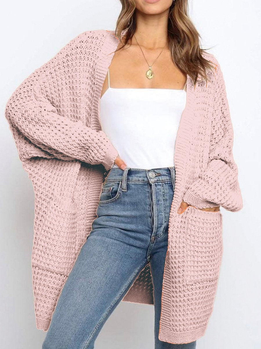 Loose Solid Color Knitted Cardigan