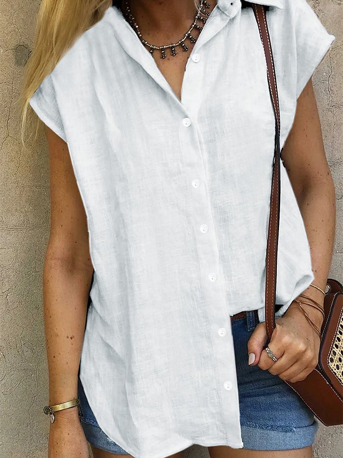 women's cotton linen casual shirt