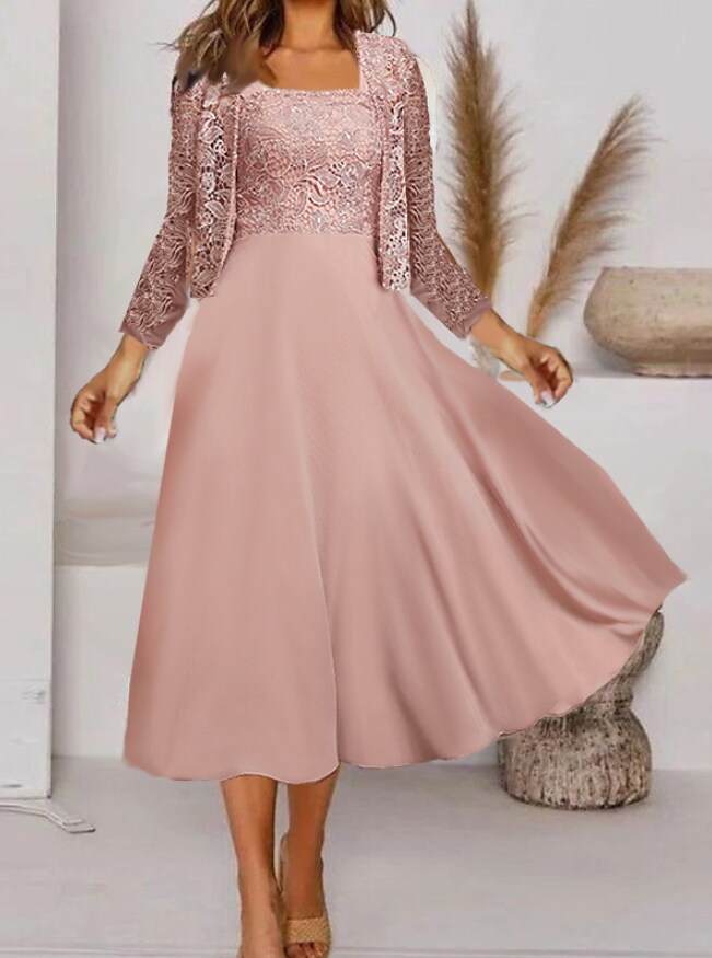 Women's A Line Dress Midi Dress Crew Neck Casual