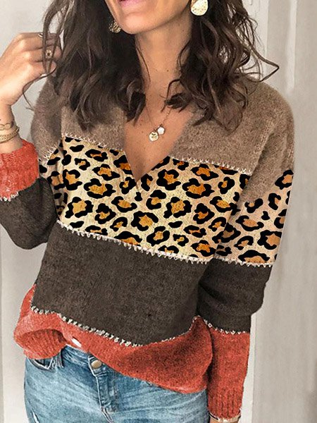 V Neck Loosen Casual Sweater