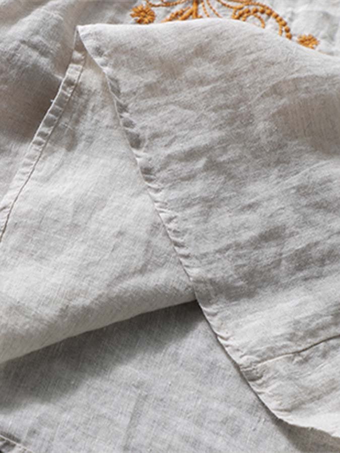 Women's Linen Embroidered Loose Sling Top