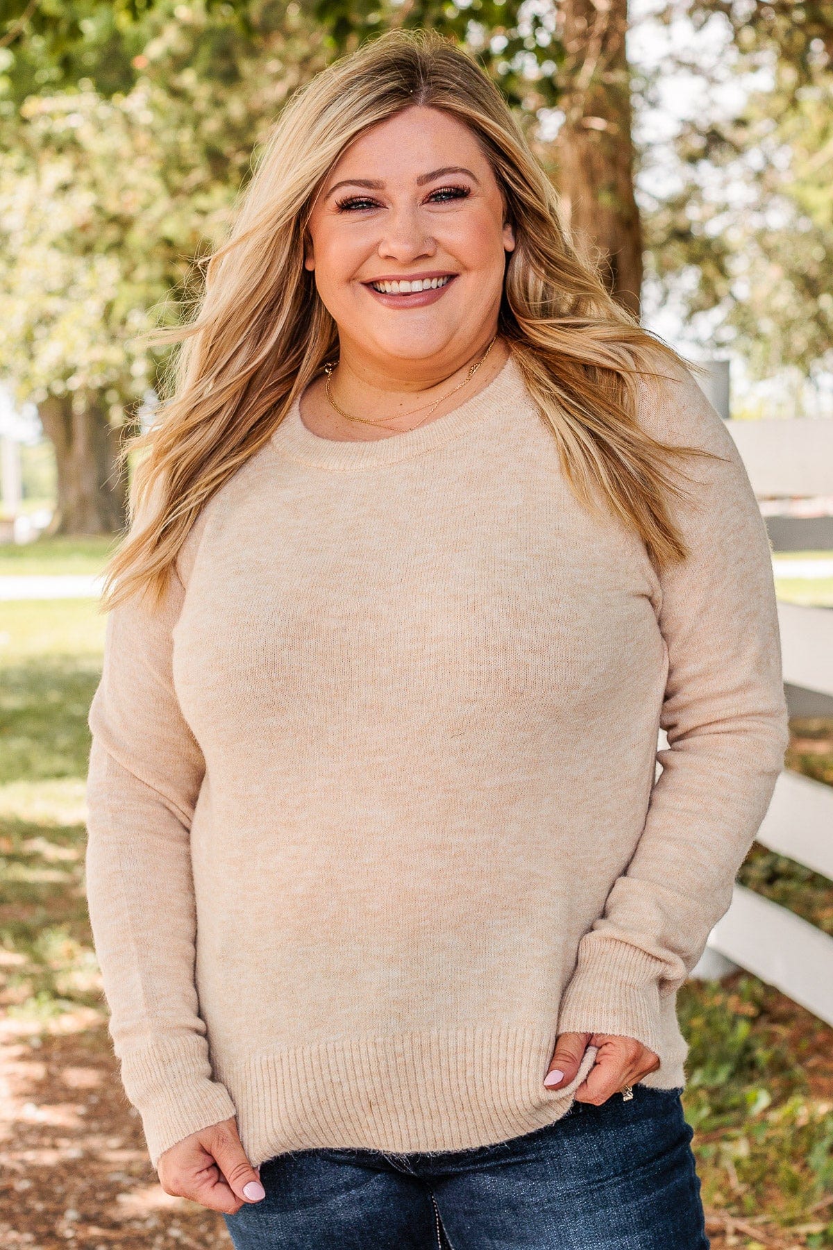 No Regrets Brushed Knit Sweater- Oatmeal