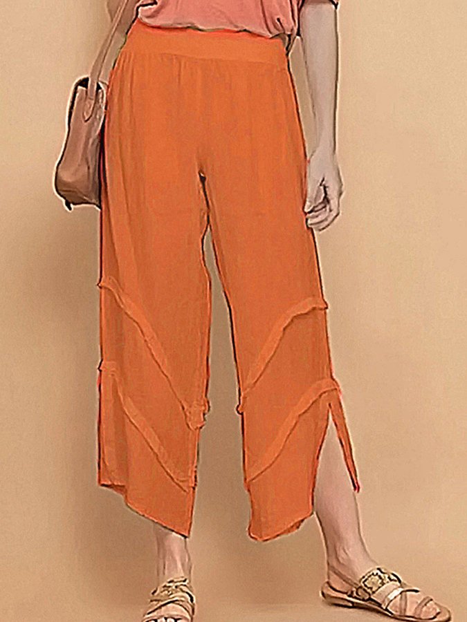 Ladies Cotton Linen Thin Loose Design Casual Pants