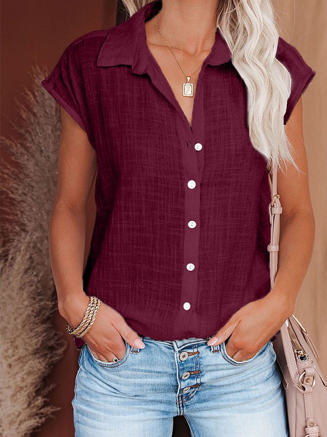 women's cotton linen casual shirt
