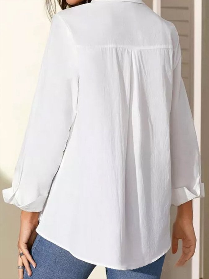 women's cotton linen casual plus size shirt