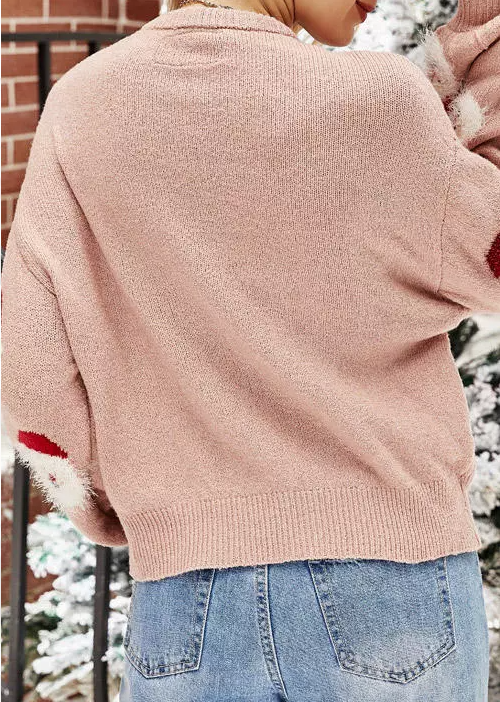 Christmas Santa Graphic O-Neck Sweater