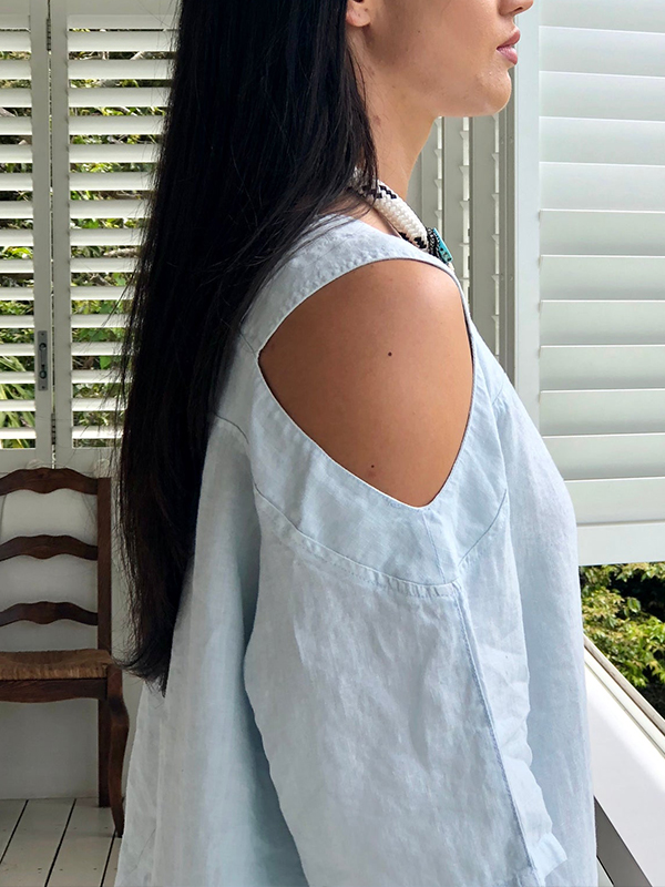 Fashion round neck cotton linen short sleeve Pants Set