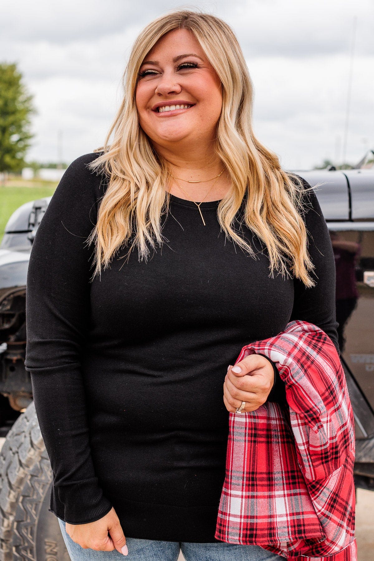 Keep Me Warm Knit Sweater- Black