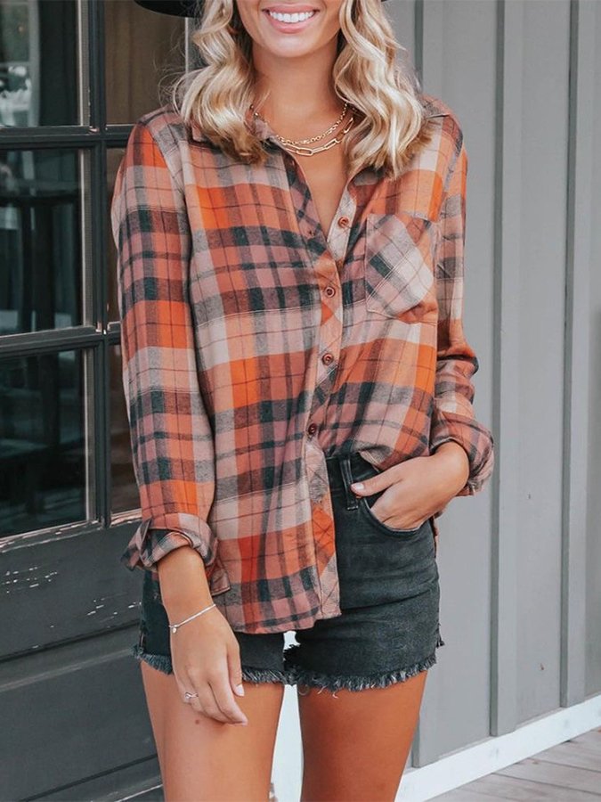 Women's Pumpkin Spice Dreamer Plaid Shirt