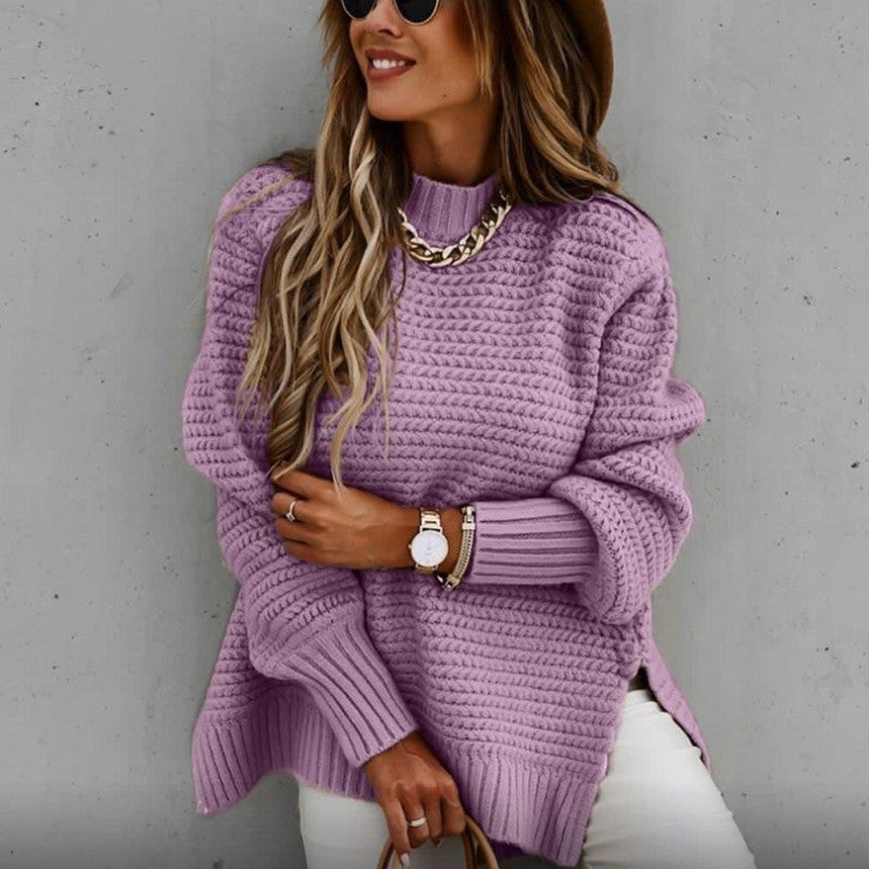 Women's Solid Long Sleeve Sweater Top