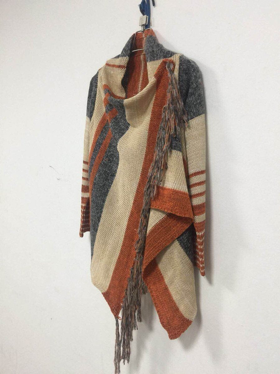 Fringe Striated Cardigan