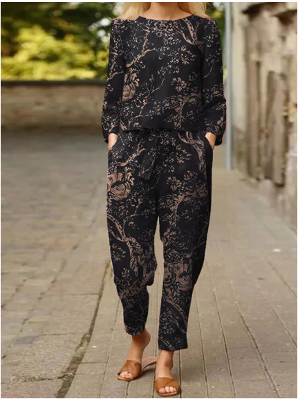Printed Two-Piece Suit Suit for Women