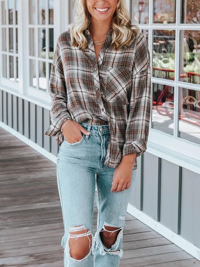 Women's Pumpkin Spice Dreamer Plaid Shirt