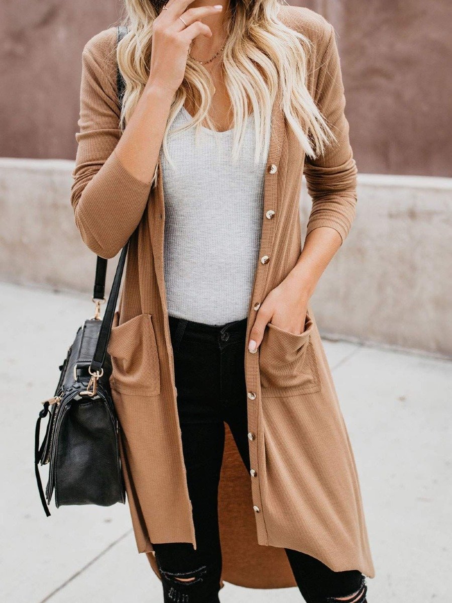Button Sweater Long Sleeve Cardigan