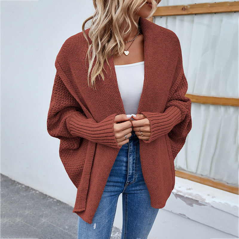 Women's Solid Long Sleeve Sweater Cardigan Top
