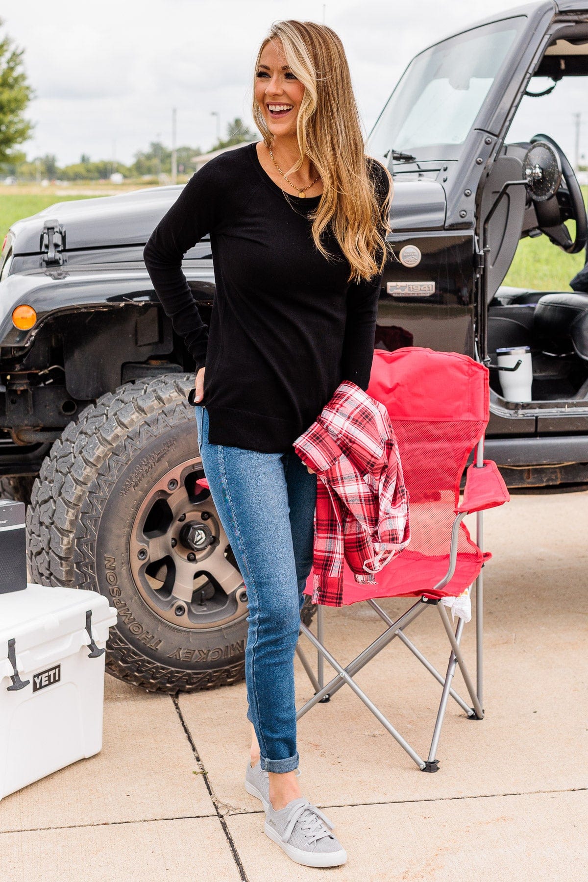 Keep Me Warm Knit Sweater- Black