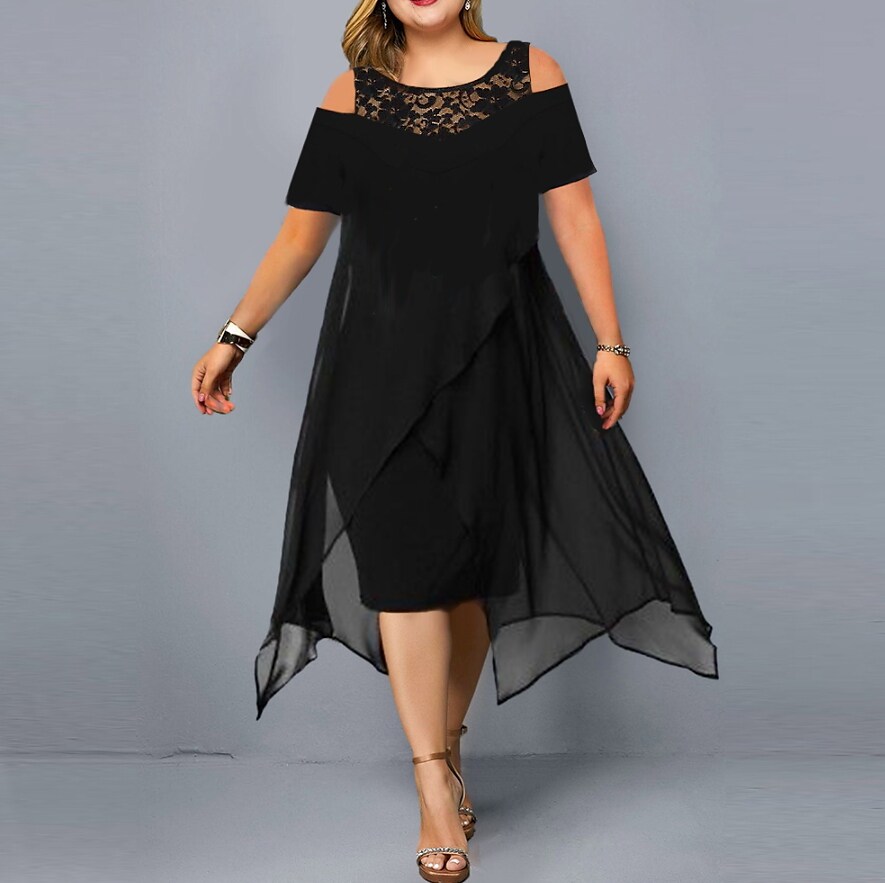 Women's Plus Size A Line Dress Midi Dress
