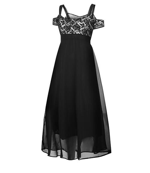 Women's Plus Size Party Dress Solid Color Off Shoulder Lace Short Sleeve Winter Spring Vintage Sexy Prom Dress Maxi long Dress Party Dress / Summer / Black Dress / Homecoming Dress