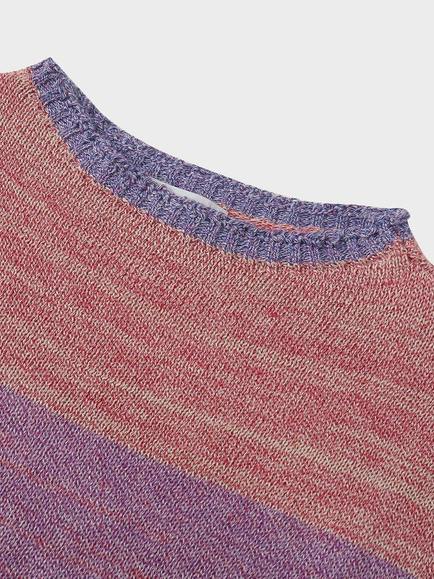 Casual Long Sleeve Block Color Sweater