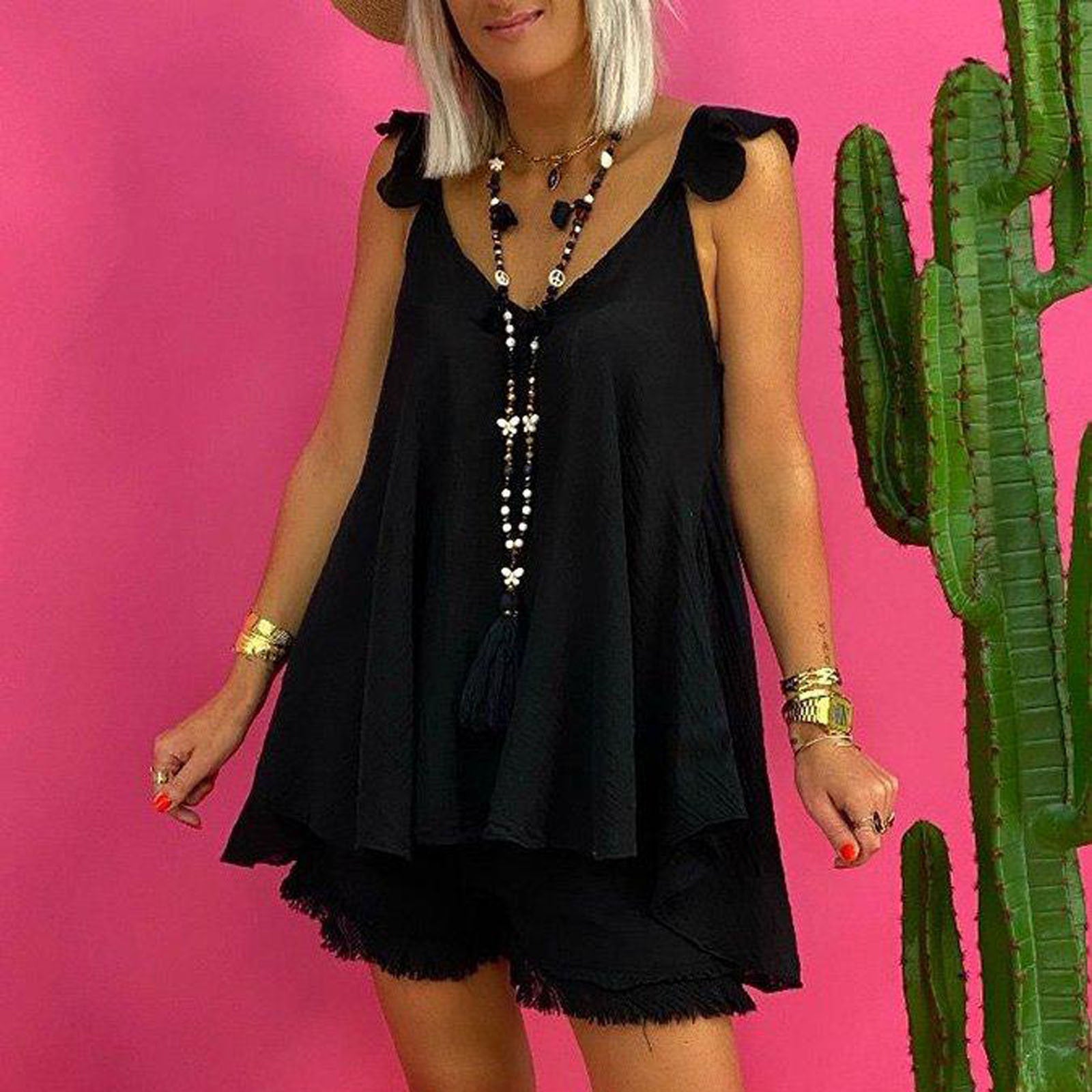 Sleeveless Solid Color Elegant Outfit Suits