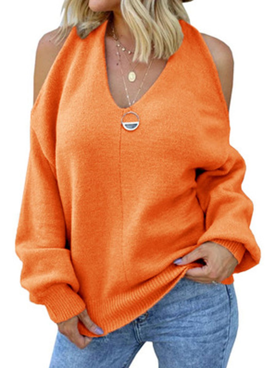 Sexy Cross Wrap Chest Open Back Sweater