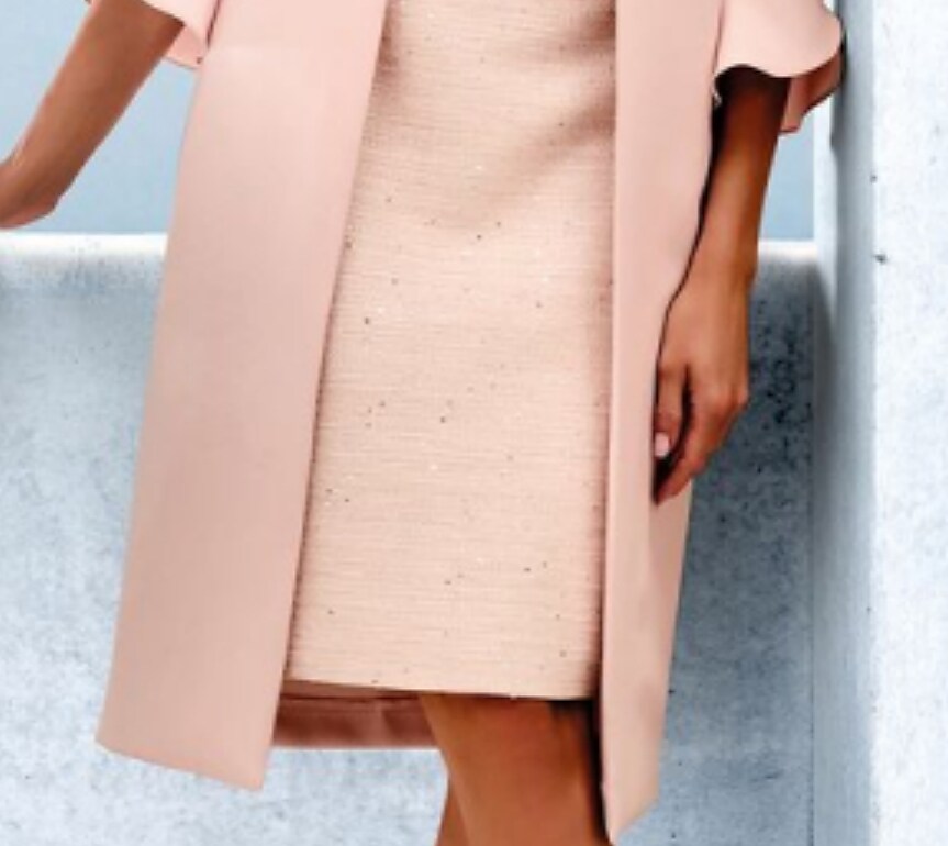 Women's Shift Dress 3/4 Length Sleeve Pure Color Layered Dress