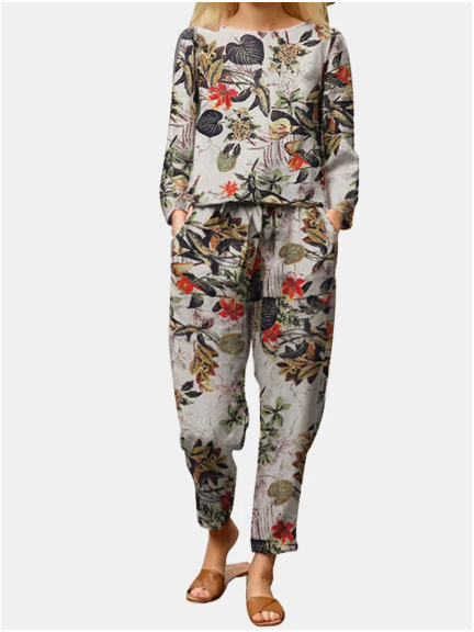 Printed Two-Piece Suit Suit for Women