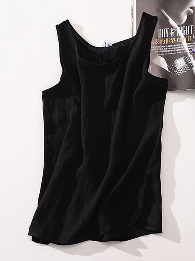 Women's Casual Solid Color Cotton Tank Top