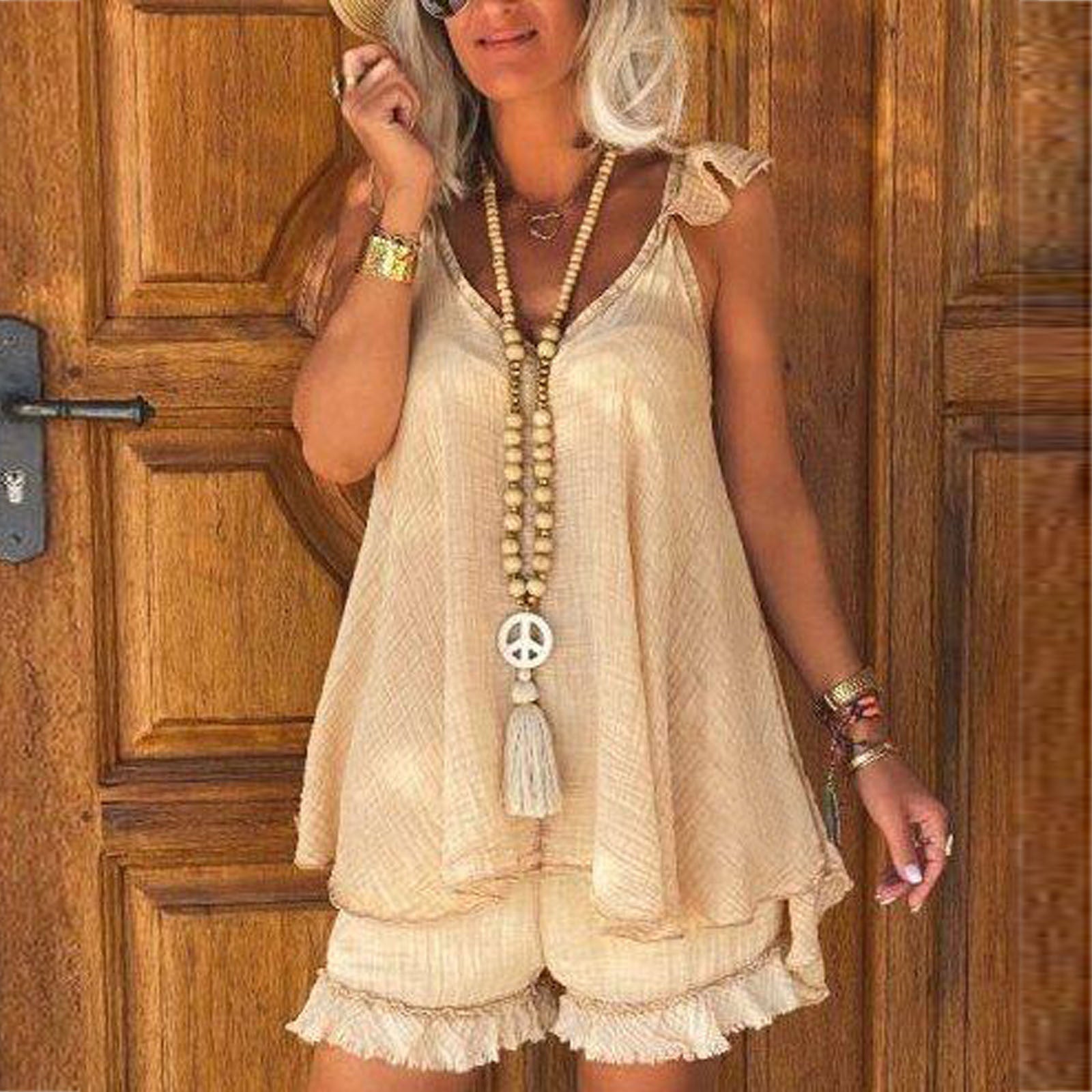 Sleeveless Solid Color Elegant Outfit Suits