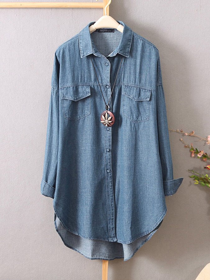 women's denim casual shirt