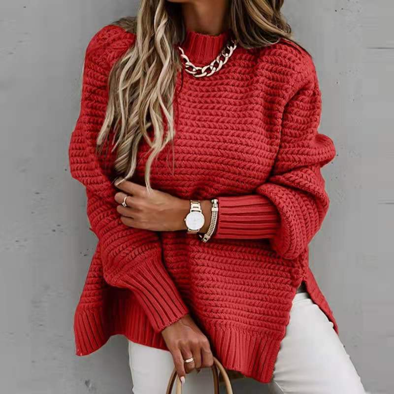 Women's Solid Long Sleeve Sweater Top
