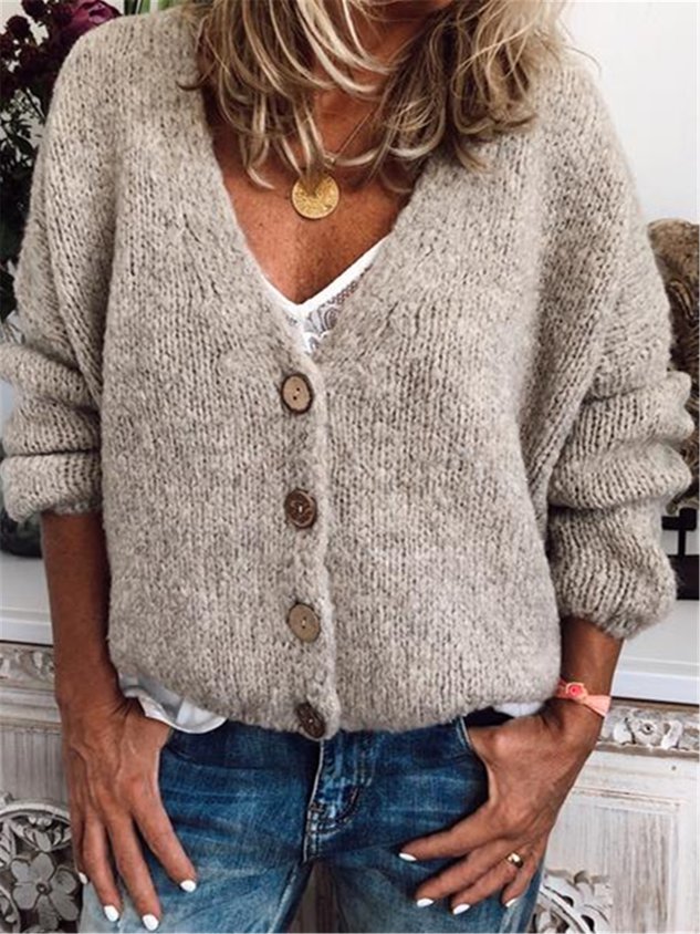 Casual Cotton-Blend Cardigans