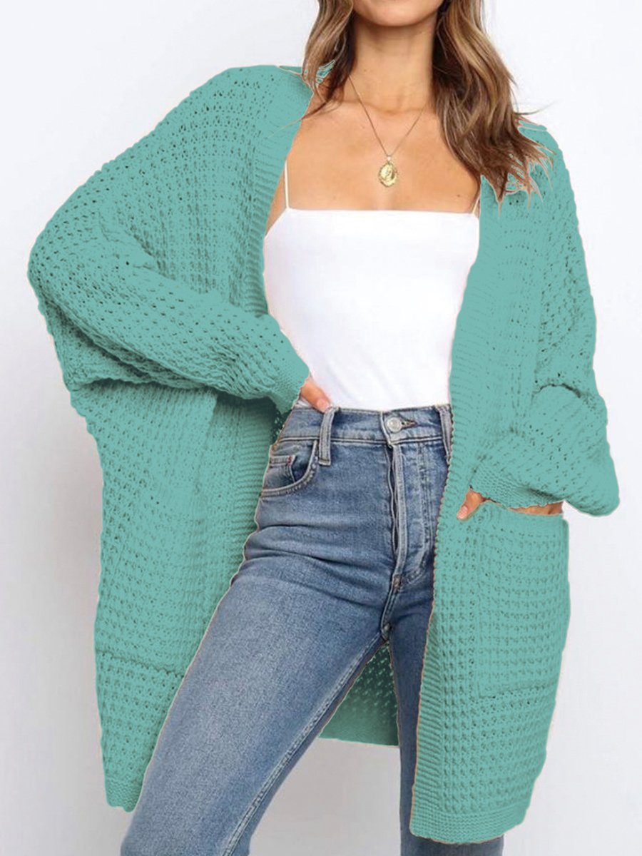 Loose Solid Color Knitted Cardigan